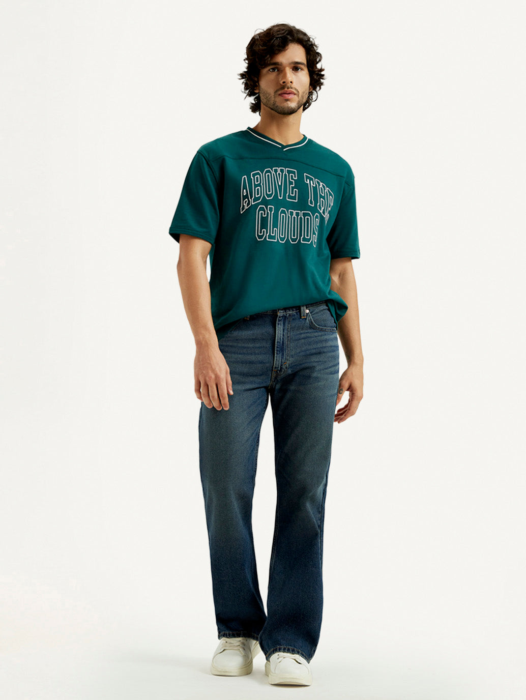 Men's 567 Dark Indigo Loose Fit Mid Rise Jeans - Styleshot View