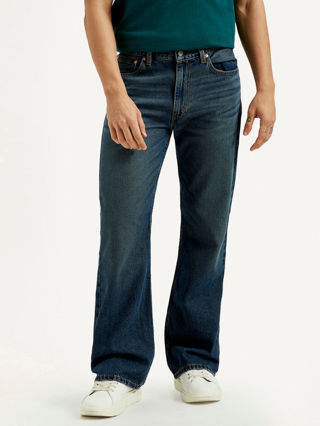 Men's 567 Dark Indigo Loose Fit Mid Rise Jeans - Front View