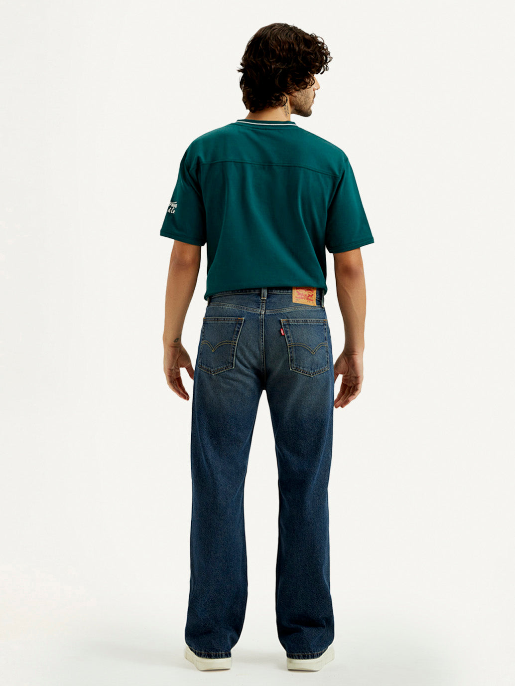 Men's 567 Dark Indigo Loose Fit Mid Rise Jeans - Back View