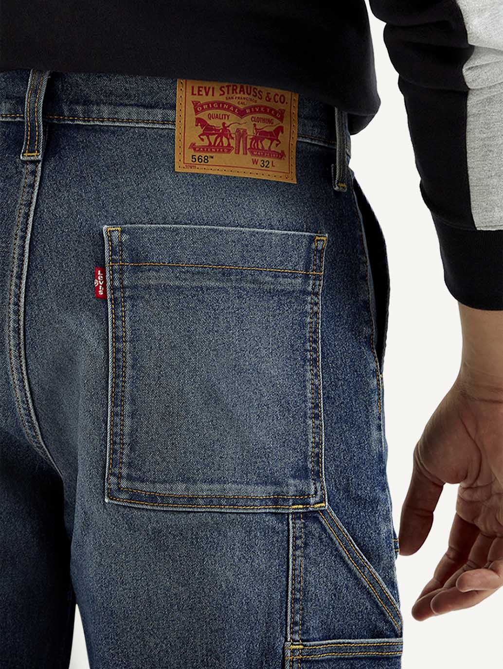 Men's Blue Solid Loose Fit Shorts - Detail View
