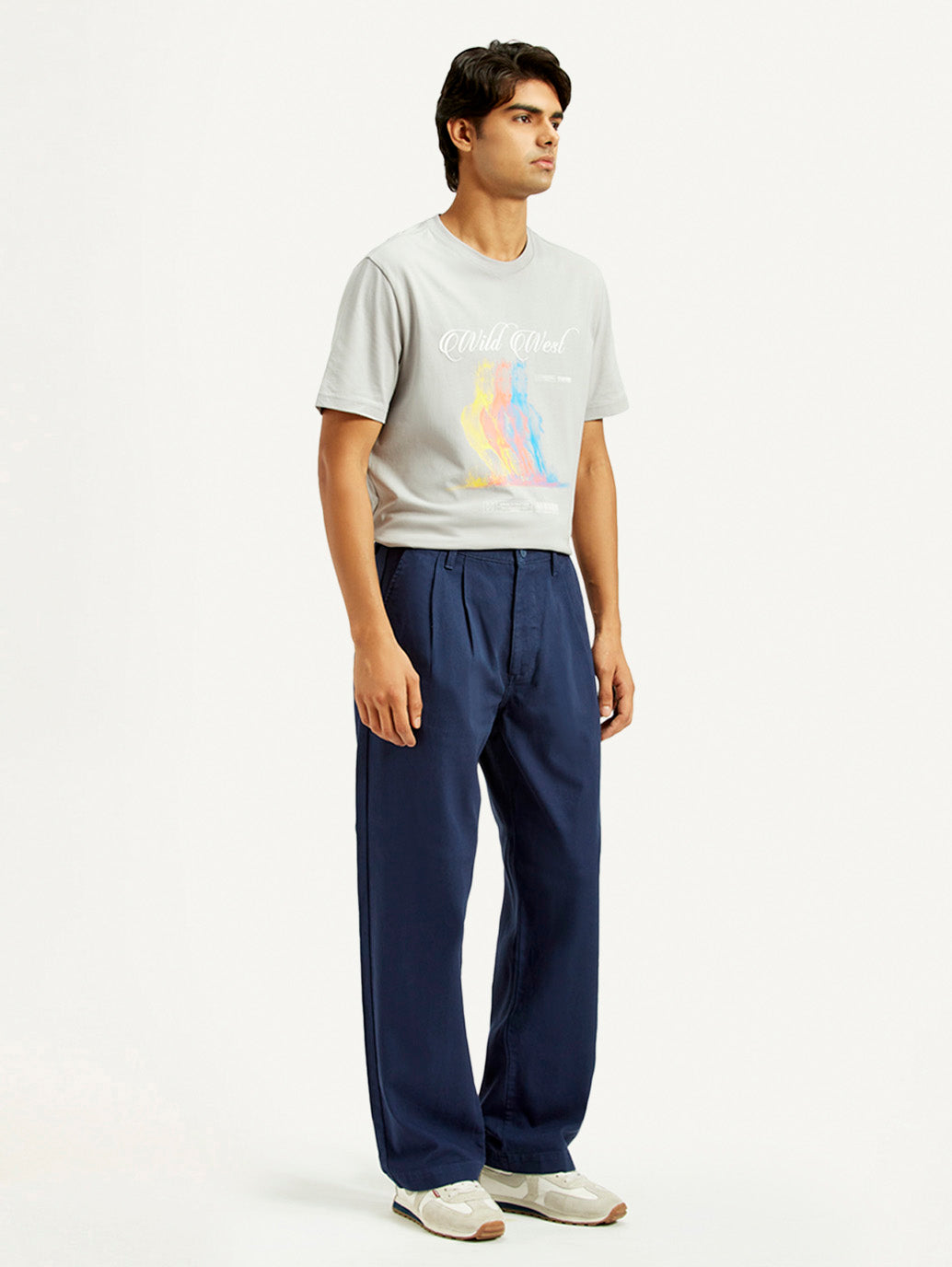Men's Loose Fit Mid Rise Chinos - Side View