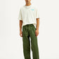 Men's Olive Green Loose Fit Mid Rise Chinos - Styleshot View
