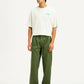 Men's Olive Green Loose Fit Mid Rise Chinos - Front View