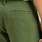 Men's Olive Green Loose Fit Mid Rise Chinos - Detail View