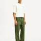 Men's Olive Green Loose Fit Mid Rise Chinos - Side View