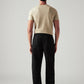 Men's Black Loose Fit Mid Rise Chinos - Back View