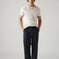 Men's Navy Loose Fit Mid Rise Chinos - Styleshot View