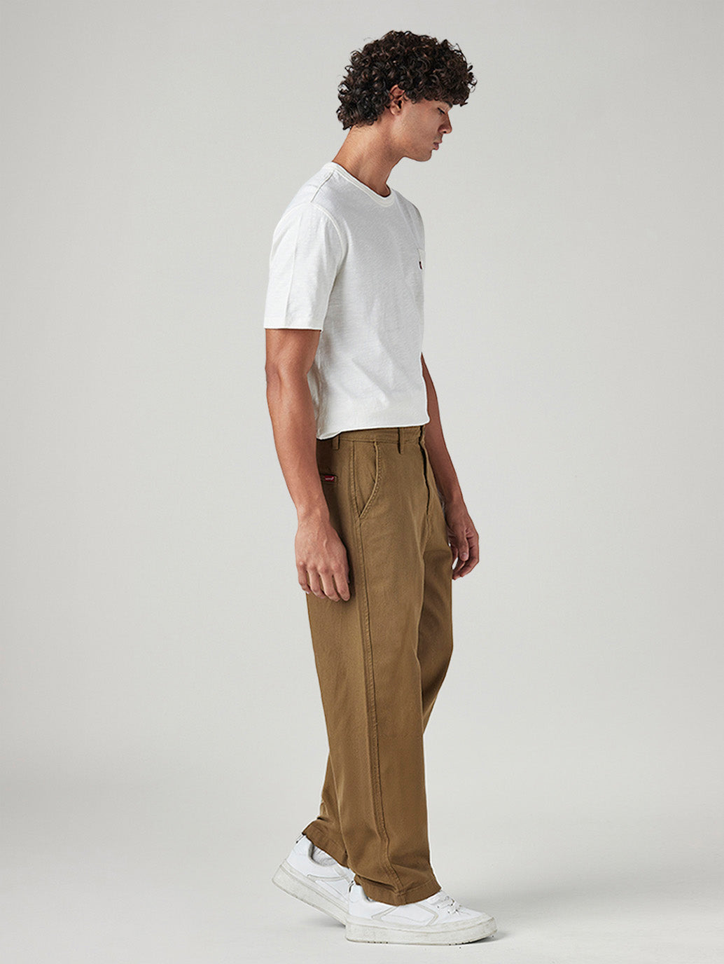 Men's Loose Fit Mid Rise Chinos - Side View