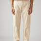 Men's Cream Loose Fit Mid Rise Chinos - Front View