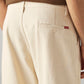 Men's Cream Loose Fit Mid Rise Chinos - Detail View