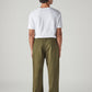 Men's Olive Loose Fit Mid Rise Chinos - Back View