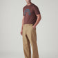 Men's Khaki Loose Fit Mid Rise Chinos - Side View