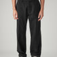 Men's Black Loose Fit Mid Rise Chinos - Front View