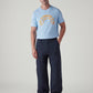 Men's Navy Loose Fit Mid Rise Chinos - Styleshot View