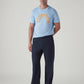Men's Navy Loose Fit Mid Rise Chinos - Front View