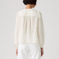 Women's Embroidered Off-White Band Neck Top - Back View