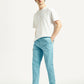 Men's Turquoise Tapered Fit Mid Rise Chinos - Styleshot View