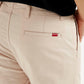 Men's Peach Tapered Fit Mid Rise Chinos - Detail View