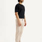 Men's Peach Tapered Fit Mid Rise Chinos - Side View