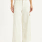 Women's Off White Loose Fit Mid Rise Cargos - Front View