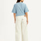 Women's Off White Loose Fit Mid Rise Cargos - Back View