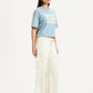 Women's Off White Loose Fit Mid Rise Cargos - Side View