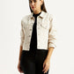 Women's Beige Slim Fit Trucker Jacket - Styleshot View
