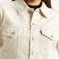 Women's Beige Slim Fit Trucker Jacket - Detail View