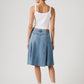 Women's Blue Regular Fit Mid Rise Skirt - Back View