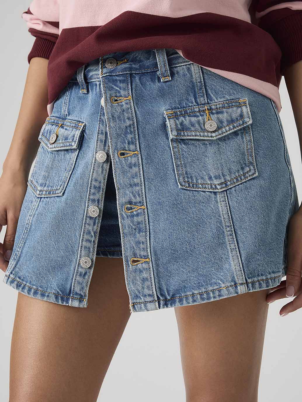 Levi's Women's Button Front Skort - Detail View