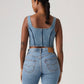 Women's Seamed Zip Bustier Top - Back View
