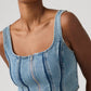 Women's Seamed Zip Bustier Top - Detail View