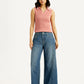 Women's Mid Indigo XL Straight Loose Fit Mid Rise Jeans - Front View