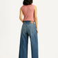 Women's Mid Indigo XL Straight Loose Fit Mid Rise Jeans - Back View