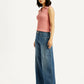 Women's Mid Indigo XL Straight Loose Fit Mid Rise Jeans - Side View