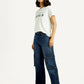 Women's 94 Dark Blue Baggy Fit Mid Rise Jeans - Styleshot View