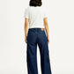 Women's 94 Dark Blue Baggy Fit Mid Rise Jeans - Back View