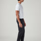 Men's Black Slim Fit Low Boll Zip Off Commuter Cargo Trousers - Side View