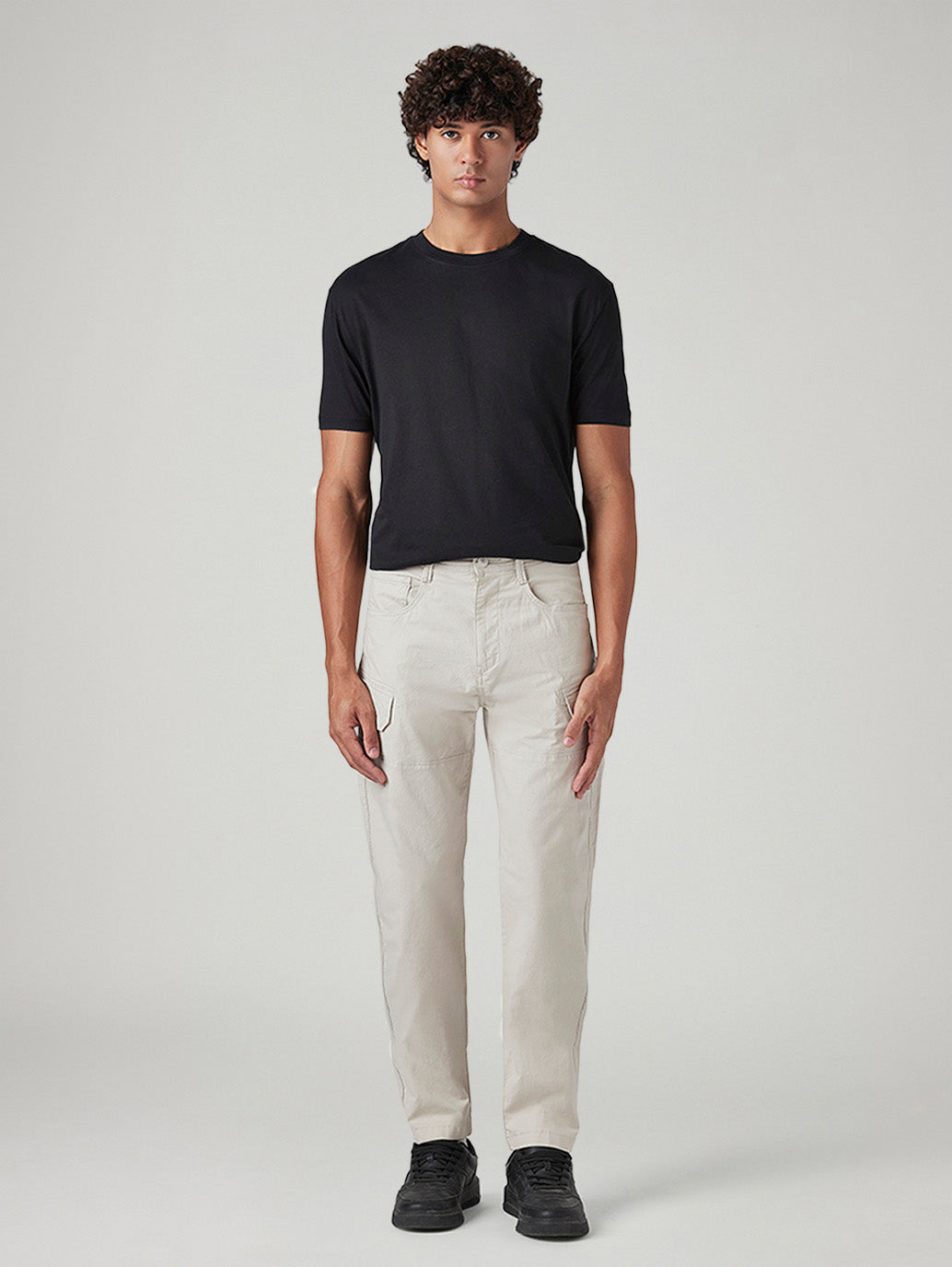 Men's Slim Fit Low Boll Zip Off Commuter Cargo Trousers - Front View