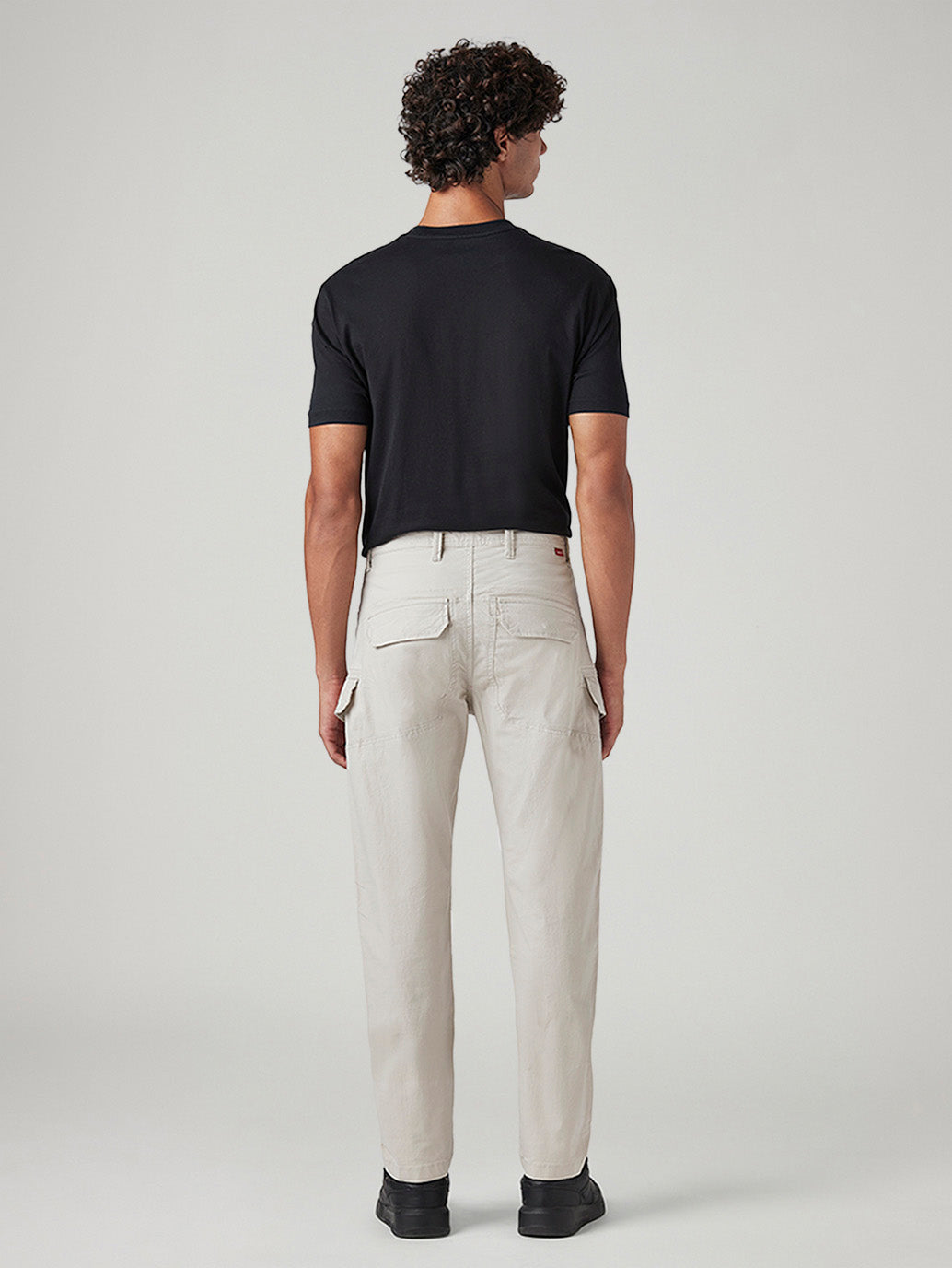 Men's Slim Fit Low Boll Zip Off Commuter Cargo Trousers - Back View