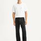 Men's 555 Black Patchwork Relaxed Straight Fit Mid Rise Jeans - Front View