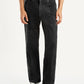 Men's 555 Black Patchwork Relaxed Straight Fit Mid Rise Jeans - Front View