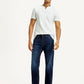 Men's 505 Dark Indigo Straight Fit Mid Rise Jeans - Elevated View