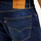 Men's 505 Dark Indigo Straight Fit Mid Rise Jeans - Detail View