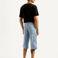 Men's Light-Blue Loose Fit Shorts - Back View