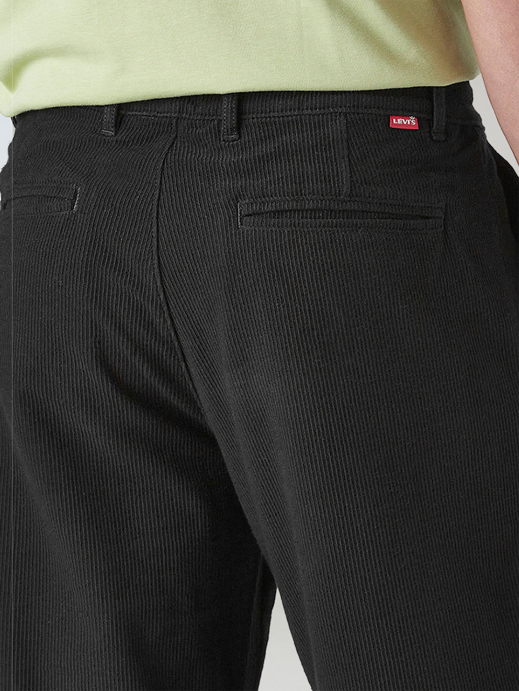 Men's Authentic Relaxed Straight Fit Mid Rise Corduroy Chinos - Detail View