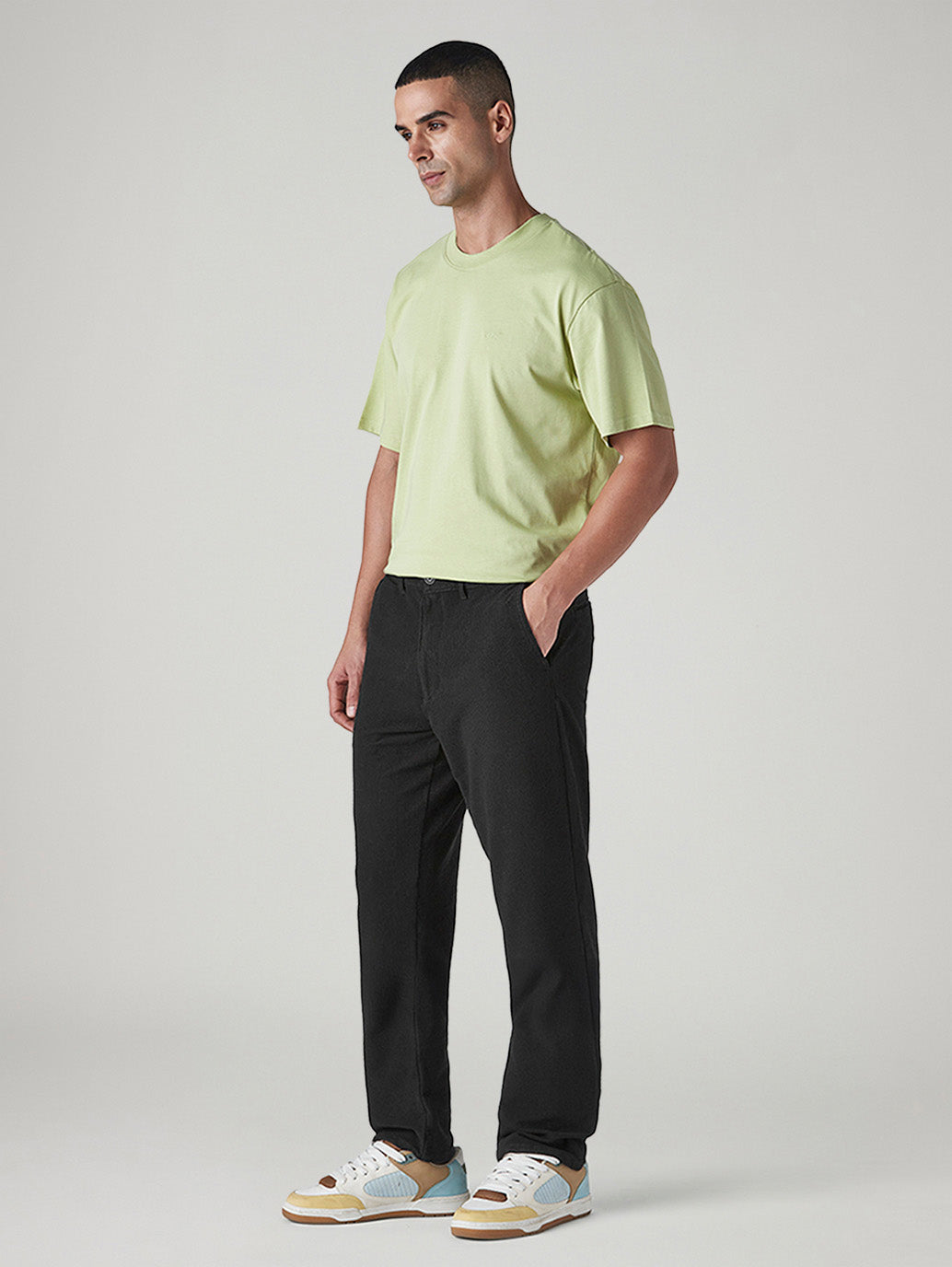 Men's Authentic Relaxed Straight Fit Mid Rise Corduroy Chinos - Side View