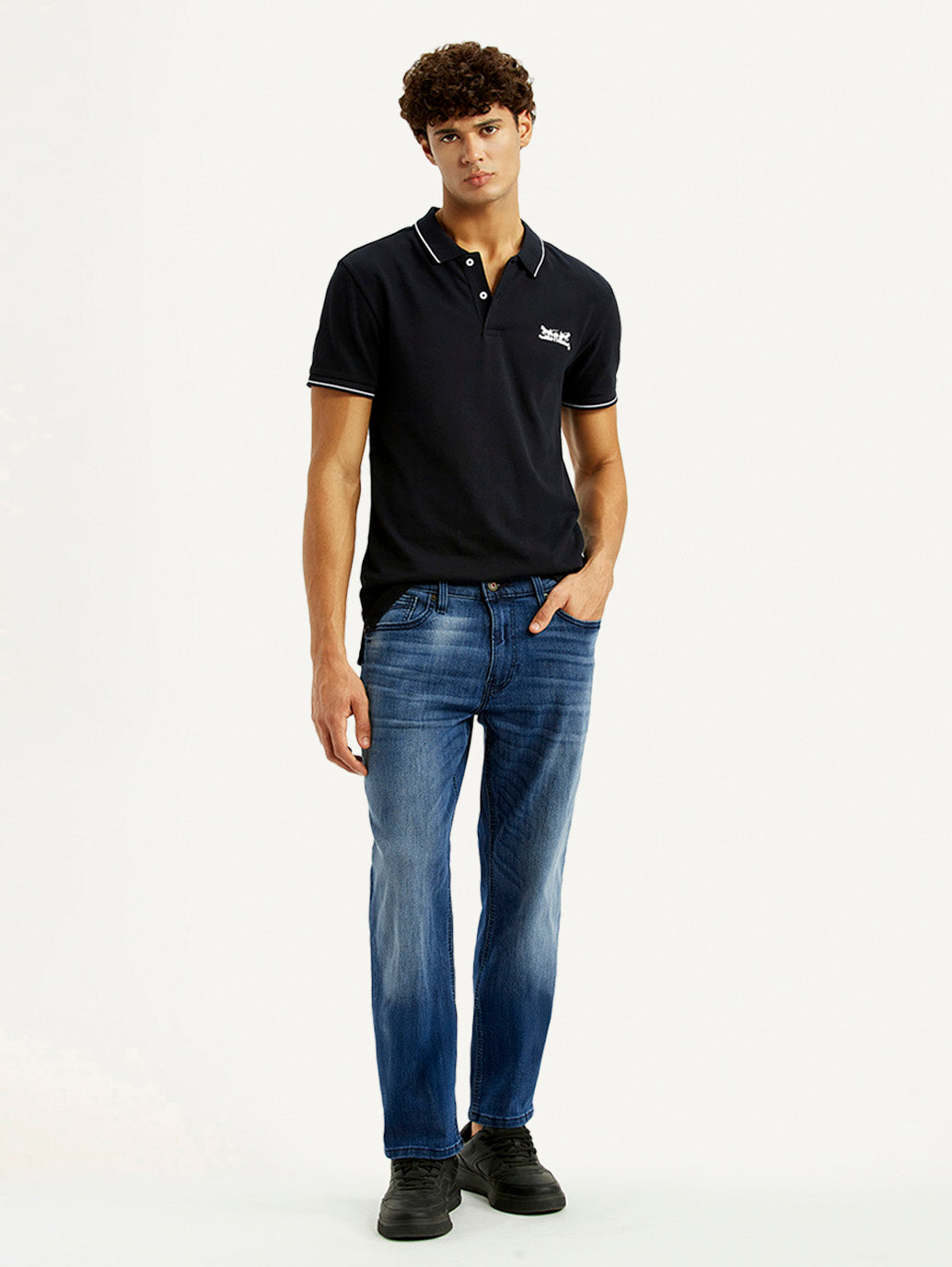 Men's 541 Blue Regular Tapered Fit Mid Rise Jeans
