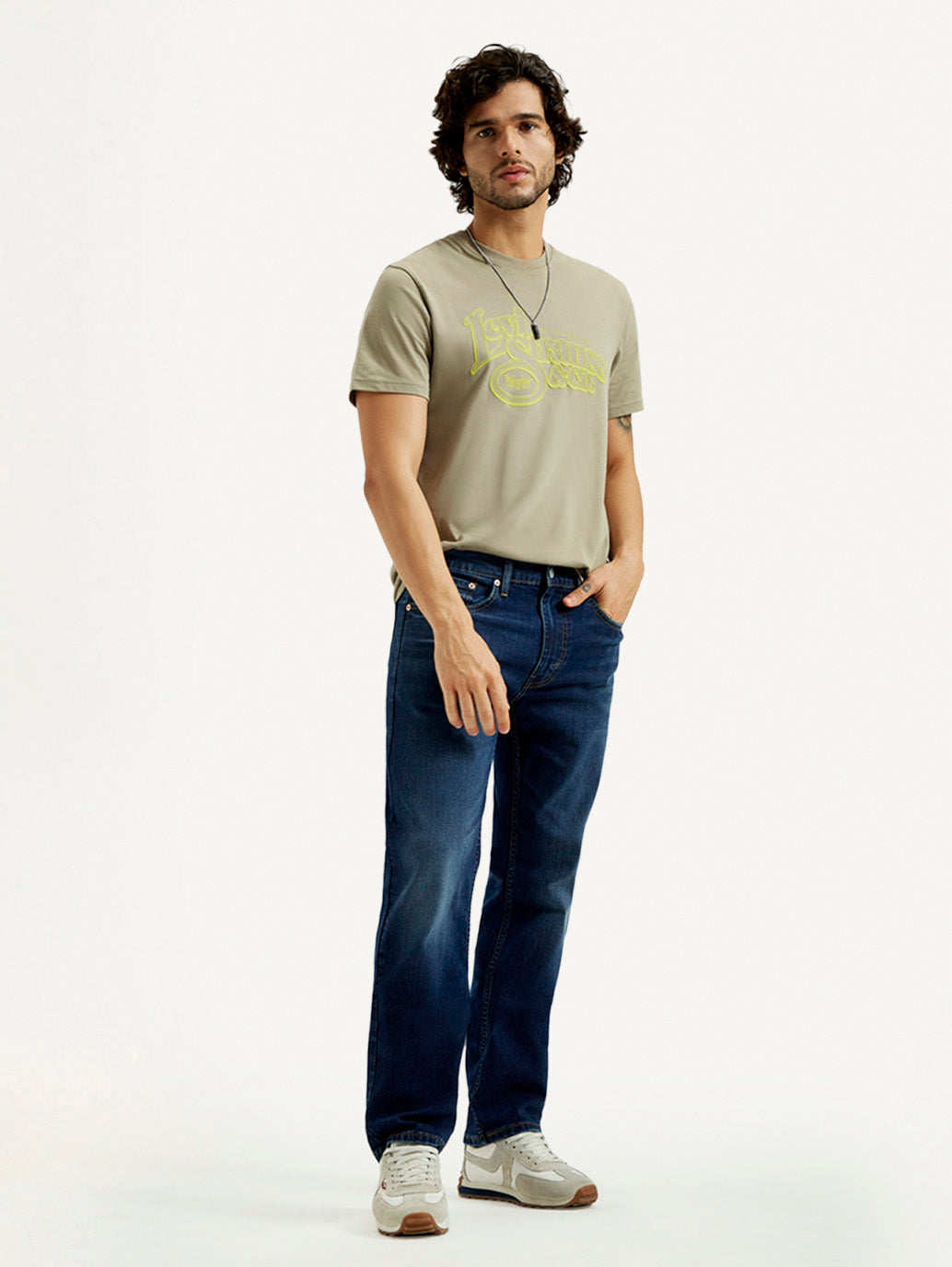 Men's 505 Dark Indigo Straight Fit Mid Rise Jeans