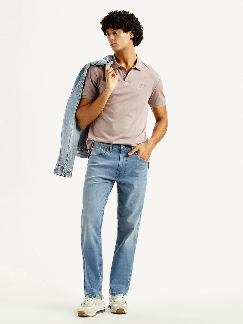 Men's 505 Med Indigo Straight Fit Mid Rise Jeans - Styleshot View